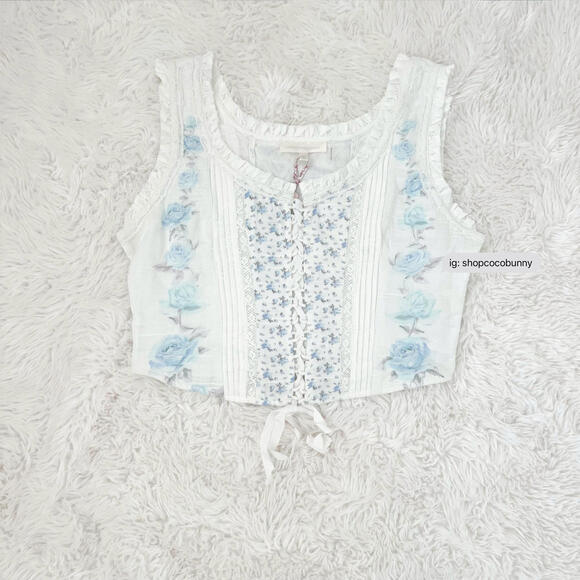 loveshackfancy corvelle cotton bustier top - Picture 2 of 5